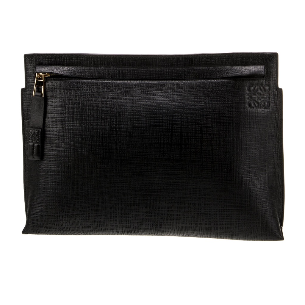 Loewe Black Leather T Pouch